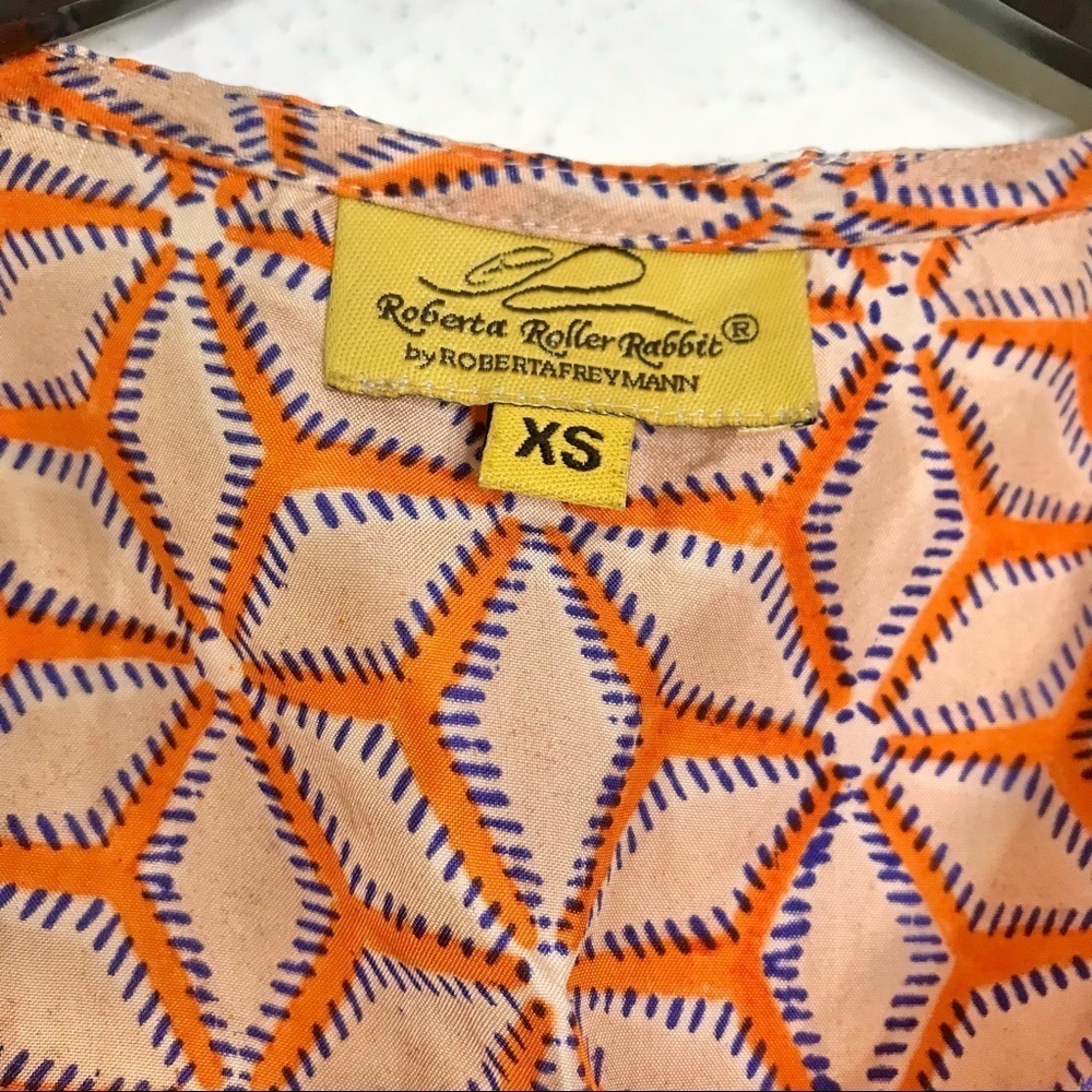 Roberta Roller Rabbit Orange Silk Tunic SIZE XSMALL - Picture 2 of 15